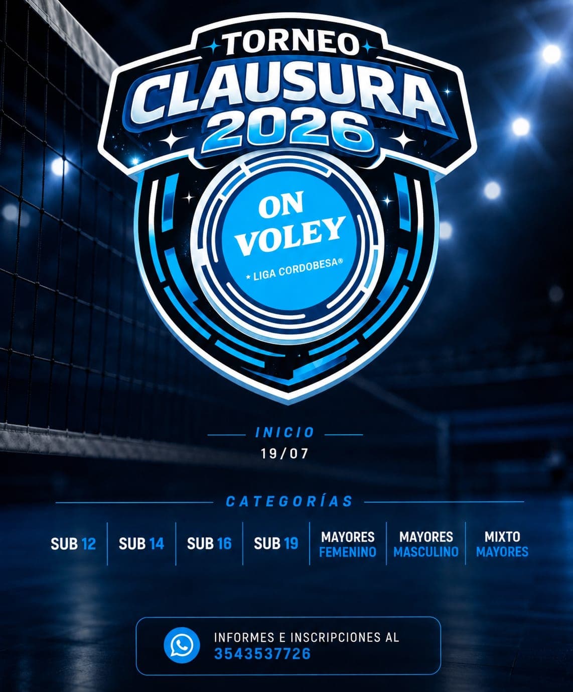 Torneo Clausura 2026 — inicio 19/07, categorías Sub 12 a Mayores